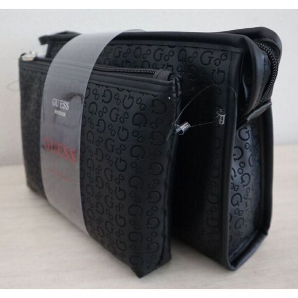 Guess E8930412 Women's Black Crimson Debossed Cosmetic Make Up Travel Cases - Picture 16 of 16